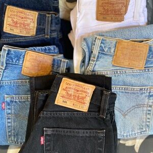 Levi's vintage 501s  Straight Jeans - Classic Black, Denim Blue, dark blue,White